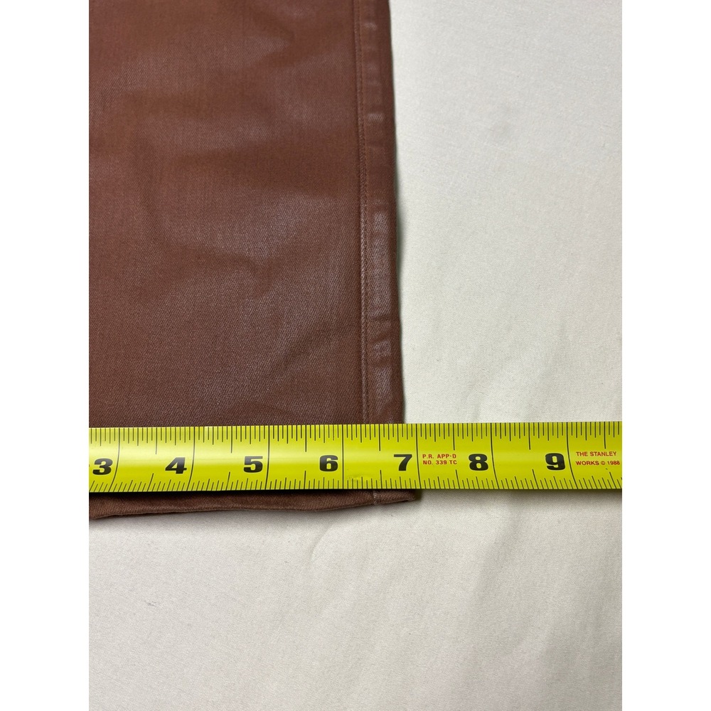 Paige Cindy Brown Coated High Rise Straight Leg‎ Jeans Womens 28X27 5547799-1917 - Picture 12 of 12